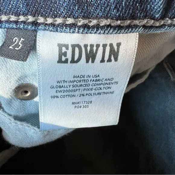 Edwin Pixie Mid Rise Skinny Jeans Sz 25