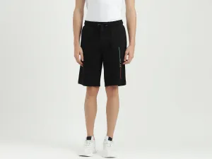 Embroidered Regular Fit Mid Waist Shorts