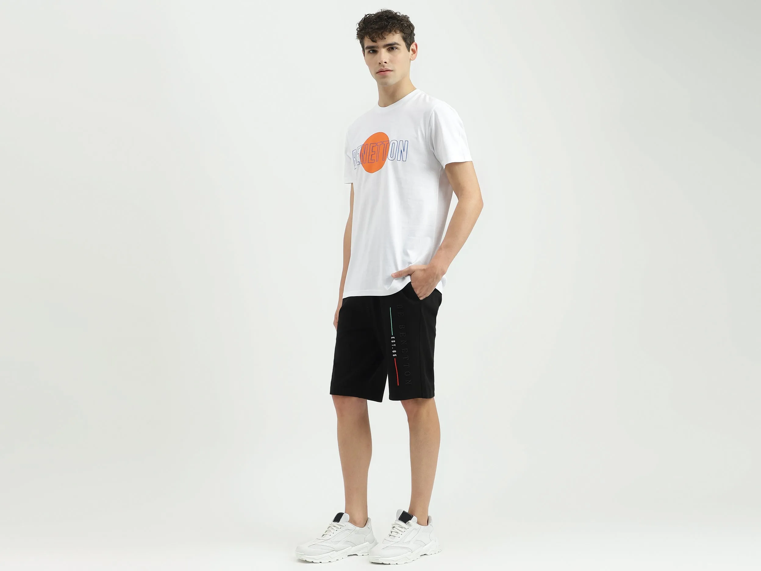 Embroidered Regular Fit Mid Waist Shorts