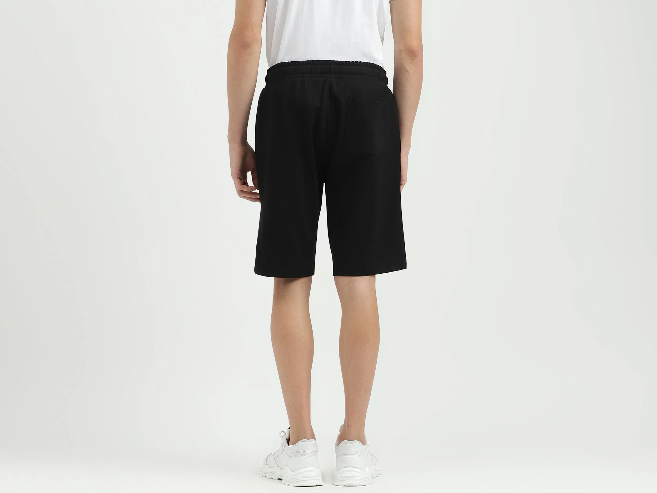 Embroidered Regular Fit Mid Waist Shorts