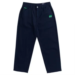 Eyes Embroidered Twill Pant (Navy / Green)
