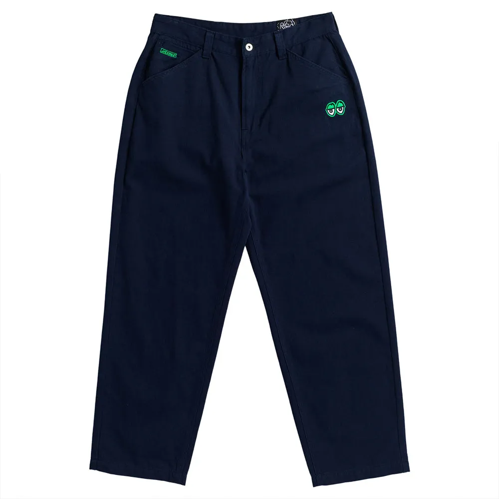 Eyes Embroidered Twill Pant (Navy / Green)