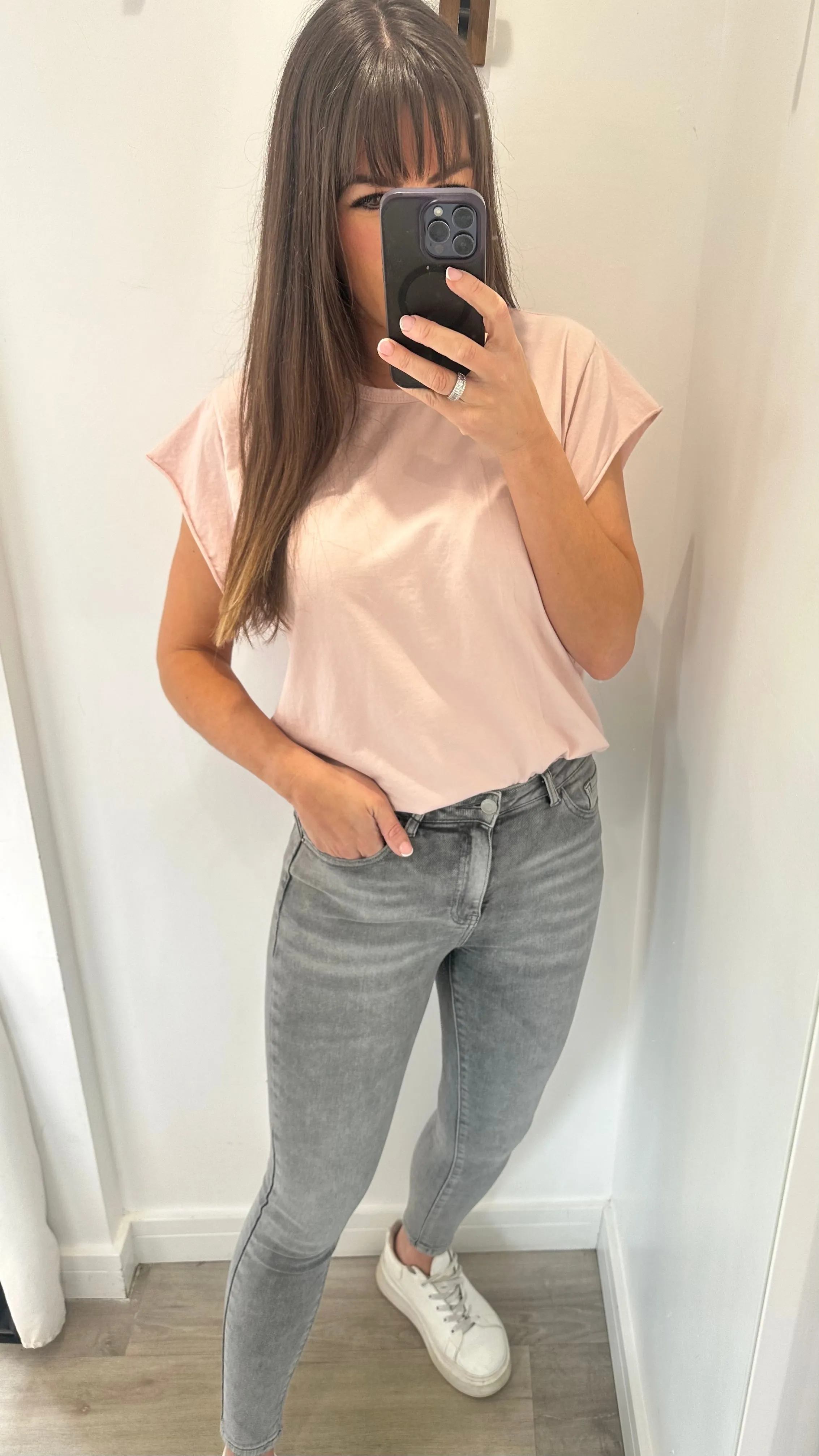 FADED GREY STRETCH SKINNY JEANS
