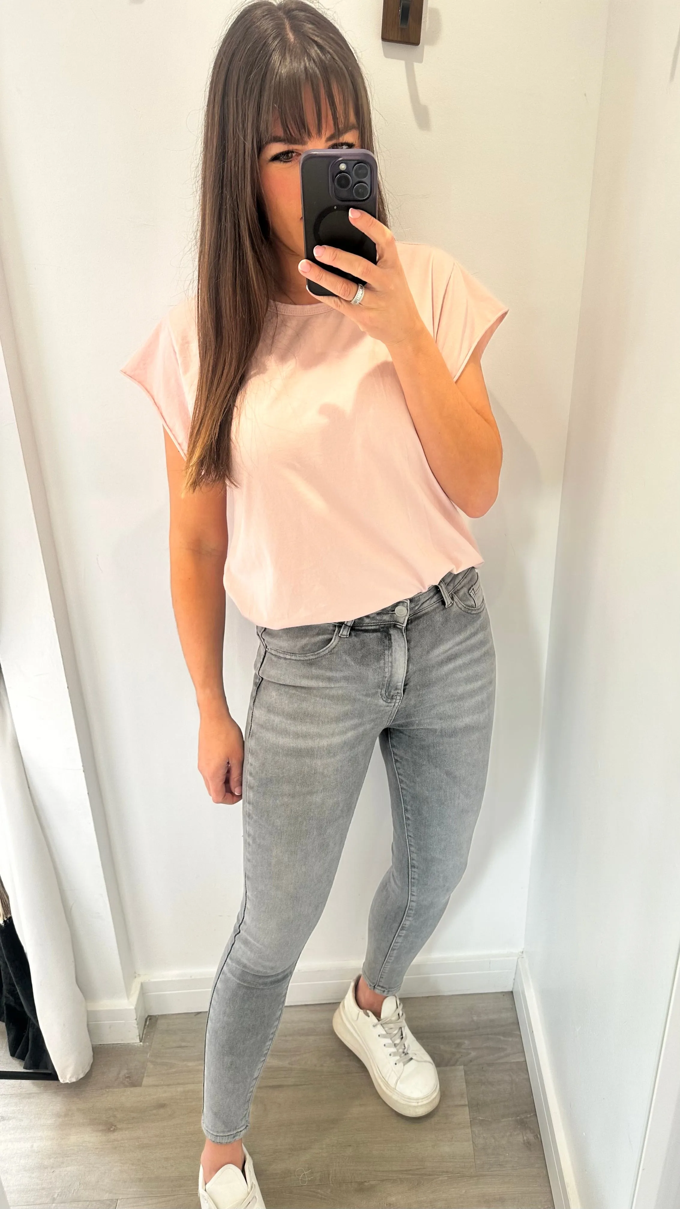 FADED GREY STRETCH SKINNY JEANS