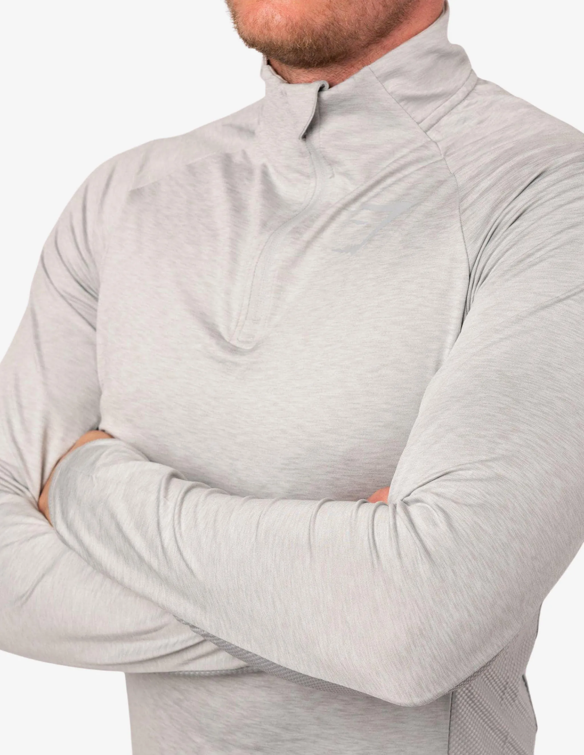 Fallout 1/4 zip pullover - light grey