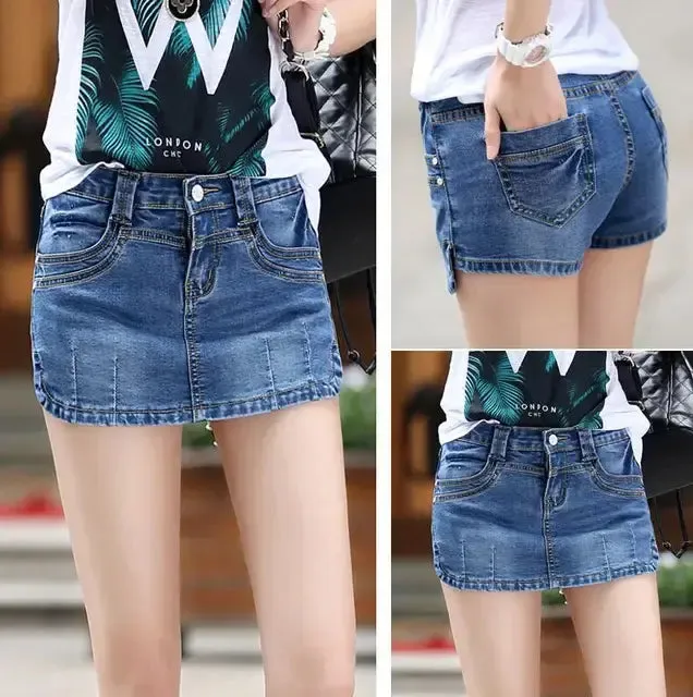 Fashion Denim Mini Skirt Shorts