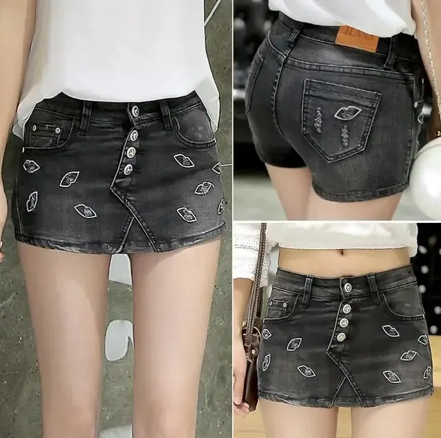 Fashion Denim Mini Skirt Shorts