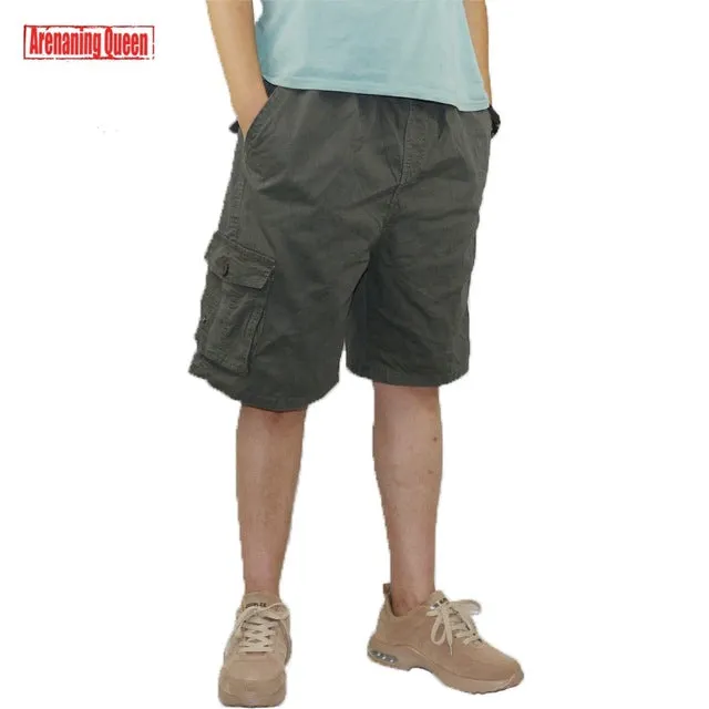 Fashion Men's Cotton Cargo Shorts Men Camouflage Summer Camo Multi-Pocket Boys Casual Short Pants Plaid Military Big Plus Size