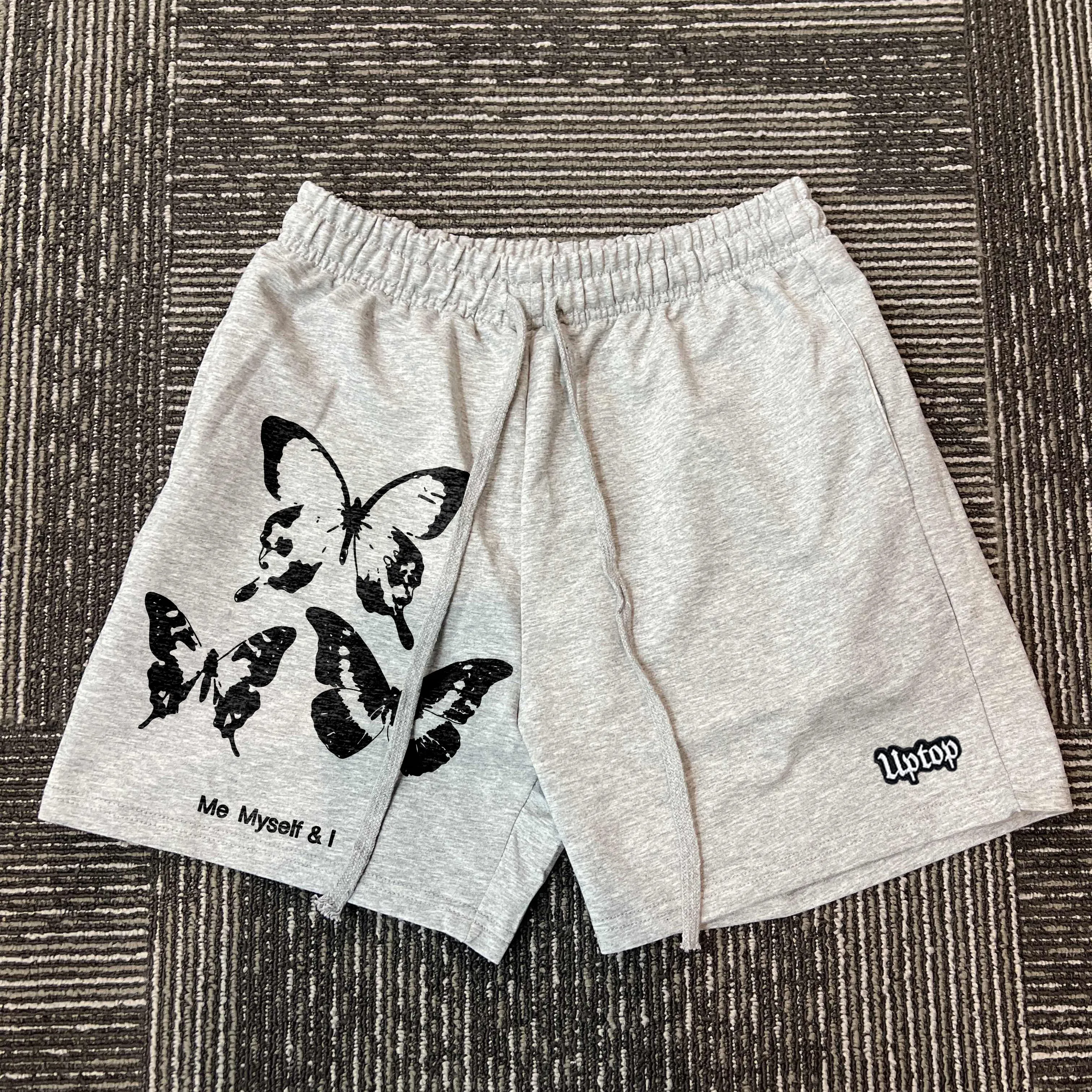 Fashionable personalized butterfly print casual shorts