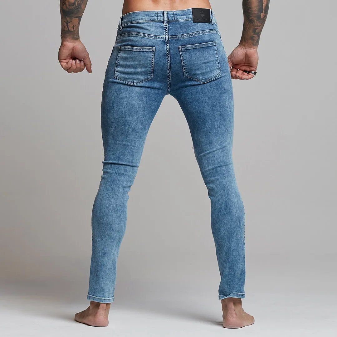Father Sons Slim Stretch Blue Acid Wash Jeans - FSH306