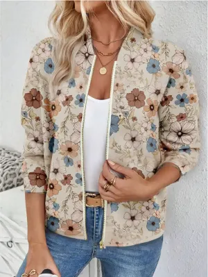 Floral Spring Summer Bomber Jacket for Women