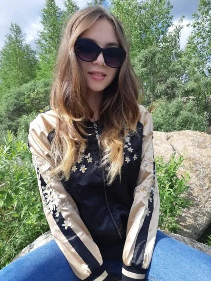 Floral Wings Jacket - Black Gold