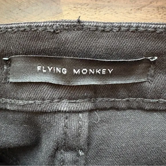 Flying Monkey Black High Rise Split Flare Stretch Long Jean Womens 24 Tall NWT