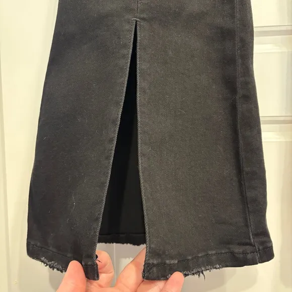 Flying Monkey Black High Rise Split Flare Stretch Long Jean Womens 24 Tall NWT