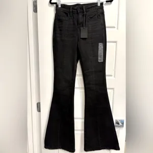 Flying Monkey Black High Rise Split Flare Stretch Long Jean Womens 24 Tall NWT