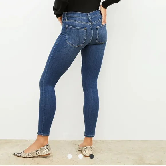 FRAME Denim Le Skinny De Jeanne Crop Blue Jeans size 25
