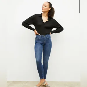 FRAME Denim Le Skinny De Jeanne Crop Blue Jeans size 25
