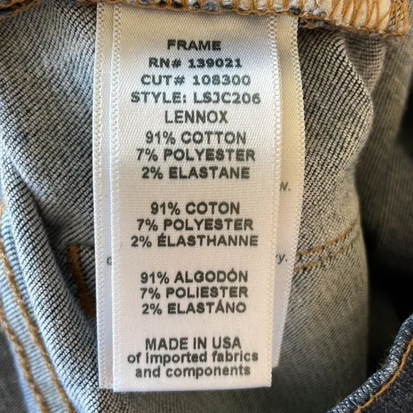FRAME Denim Le Skinny De Jeanne Crop Blue Jeans size 25