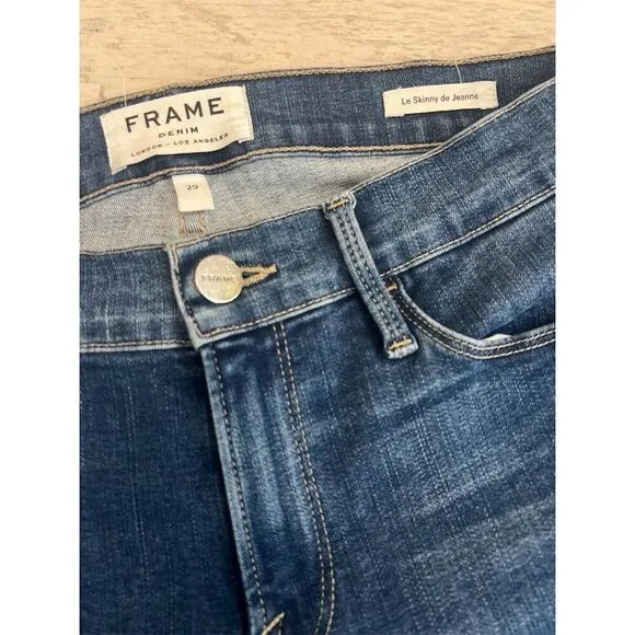 Frame Denim Le Skinny de Jeanne Women's Jeans Culver Blue Size 29 Five-Pocket
