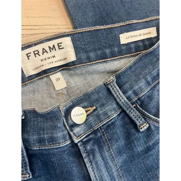 Frame Denim Le Skinny de Jeanne Women's Jeans Culver Blue Size 29 Five-Pocket