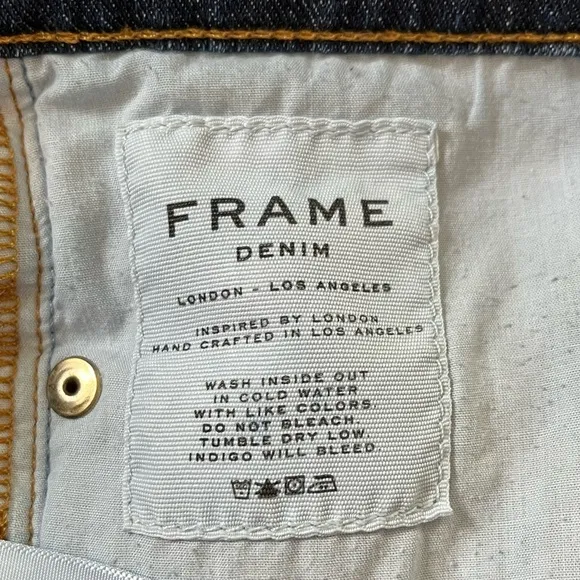 FRAME LE Cutoff Denim Cuffed Shorts in Ashcroft Wash- size 25