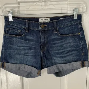 FRAME LE Cutoff Denim Cuffed Shorts in Ashcroft Wash- size 25