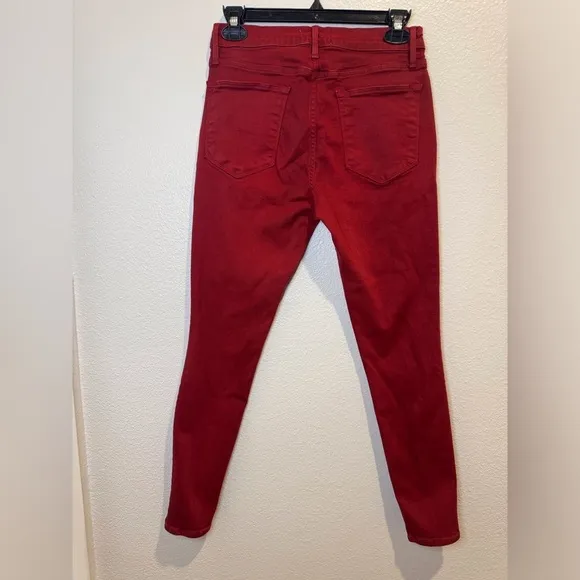 FRAME Le High Skinny Hunter Red Coated Jeans Size 29