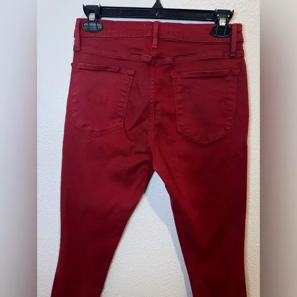 FRAME Le High Skinny Hunter Red Coated Jeans Size 29