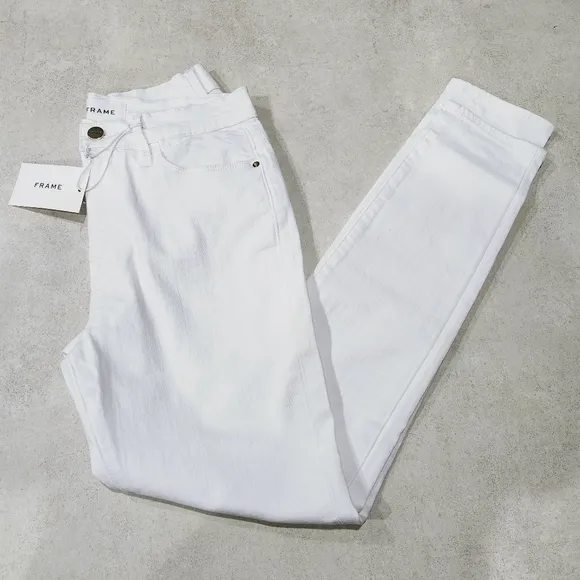 Frame Le High Skinny Jeans Size 27 Blanc White New