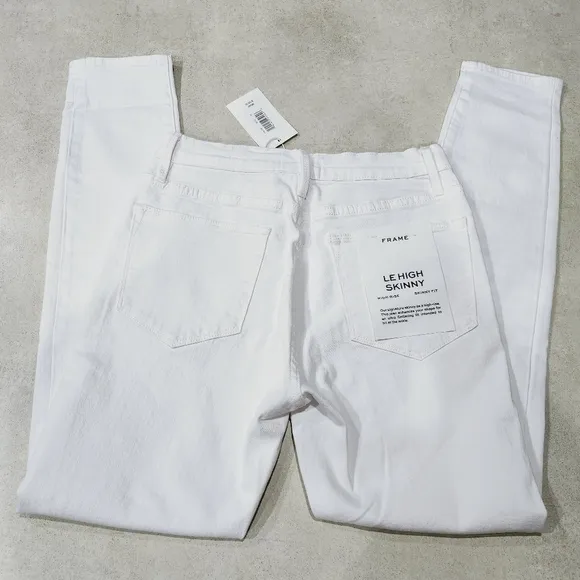Frame Le High Skinny Jeans Size 27 Blanc White New