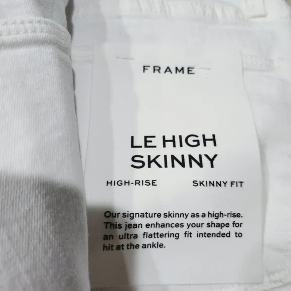 Frame Le High Skinny Jeans Size 27 Blanc White New