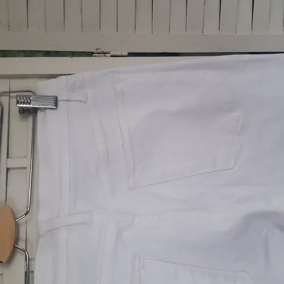 Frame white Le High Skinny Stretch  frayed hem crop woman jeans size 30