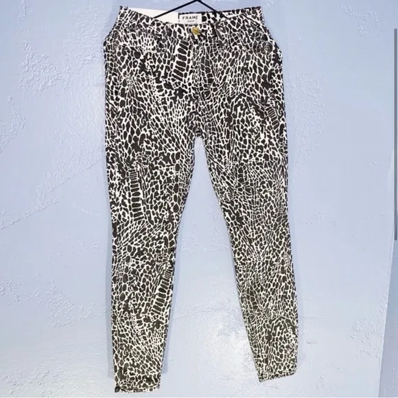 FRAMELE HIGH SKINNY ANIMAL PRINT SKINNYJEANS 26