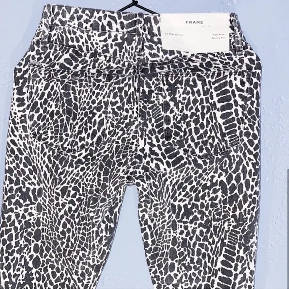 FRAMELE HIGH SKINNY ANIMAL PRINT SKINNYJEANS 26