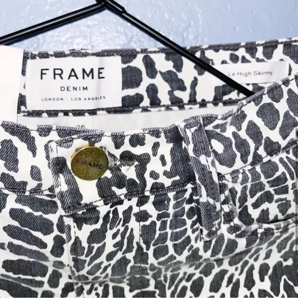 FRAMELE HIGH SKINNY ANIMAL PRINT SKINNYJEANS 26