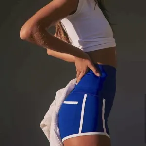 FREE PEOPLE Island Time Shorts in Bright Blue NWOT! Women's Blue Athletic Shorts