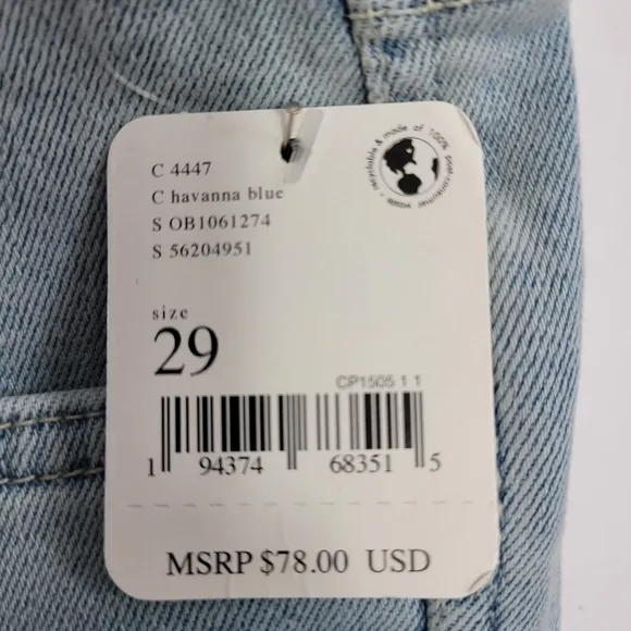 FREE PEOPLE Raw High Rise Jegging SIZE 29