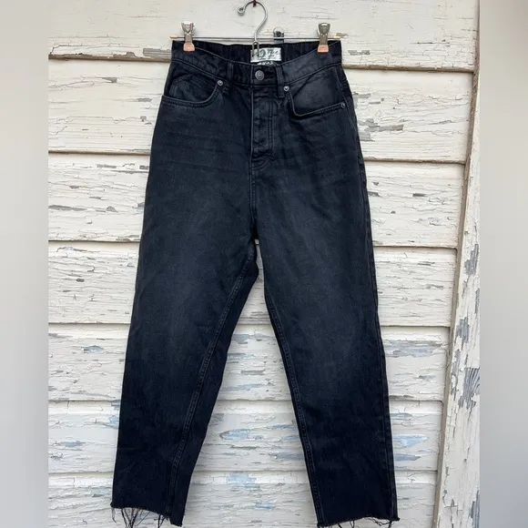 Free People We The Free BoHo Frayed Georgine MomJean Curvy Obsidian Black 27