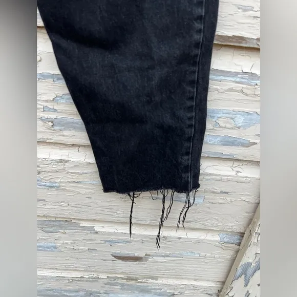 Free People We The Free BoHo Frayed Georgine MomJean Curvy Obsidian Black 27