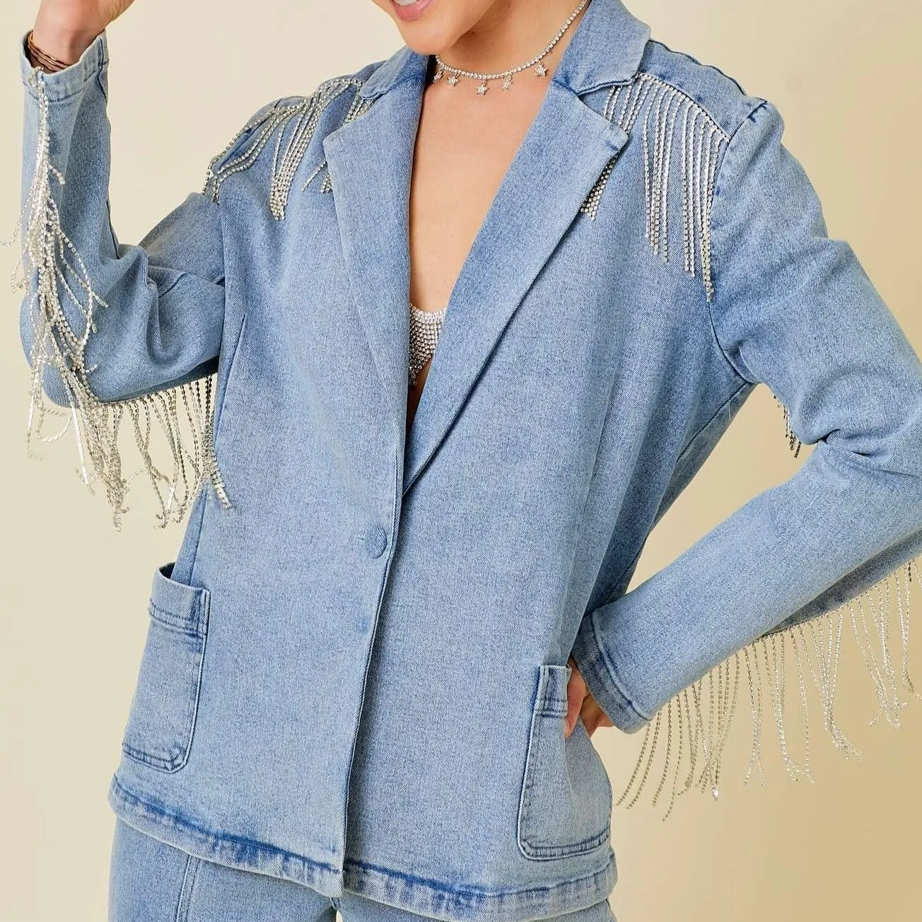 FRINGE DENIM JACKET