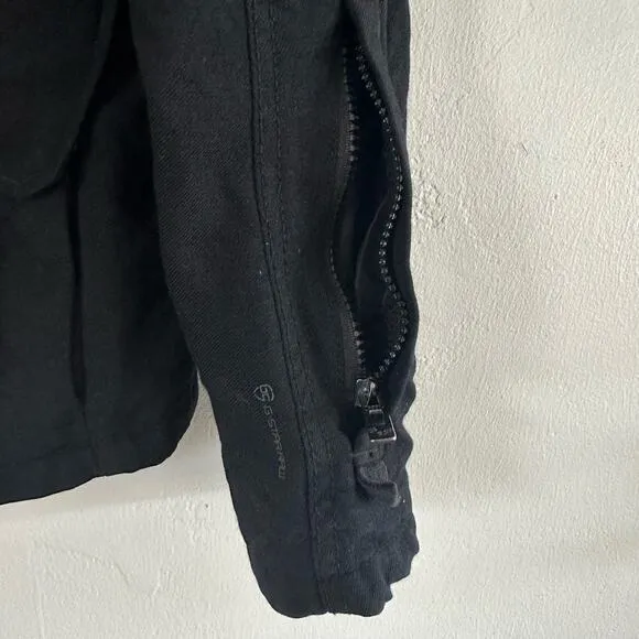 G Star Denim Full Zip Jacket Women's Medium Black Bomber Moto Biker Grunge