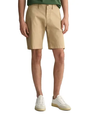 GANT Mens Slim Twill Shorts Dark Khaki