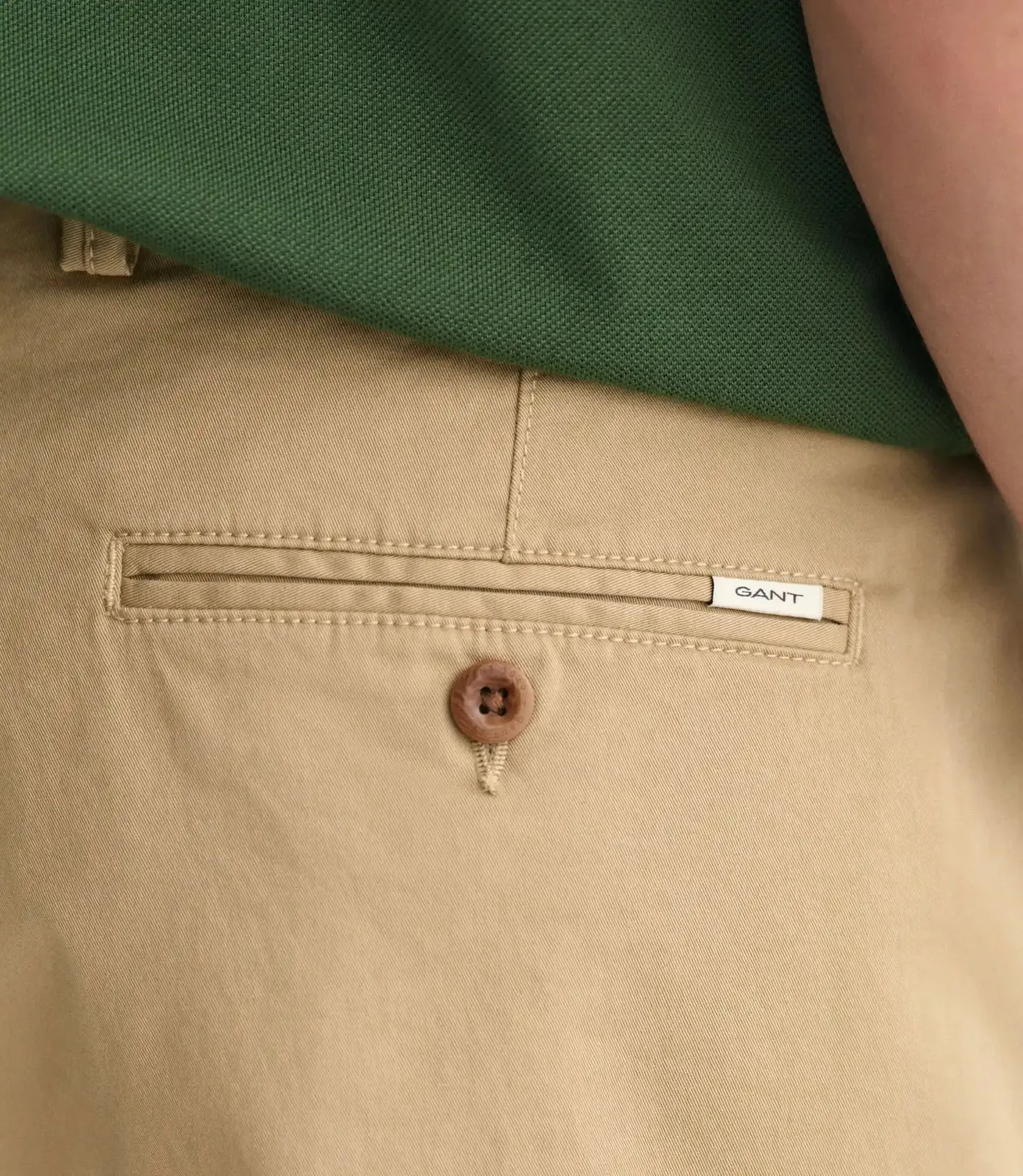 GANT Mens Slim Twill Shorts Dark Khaki
