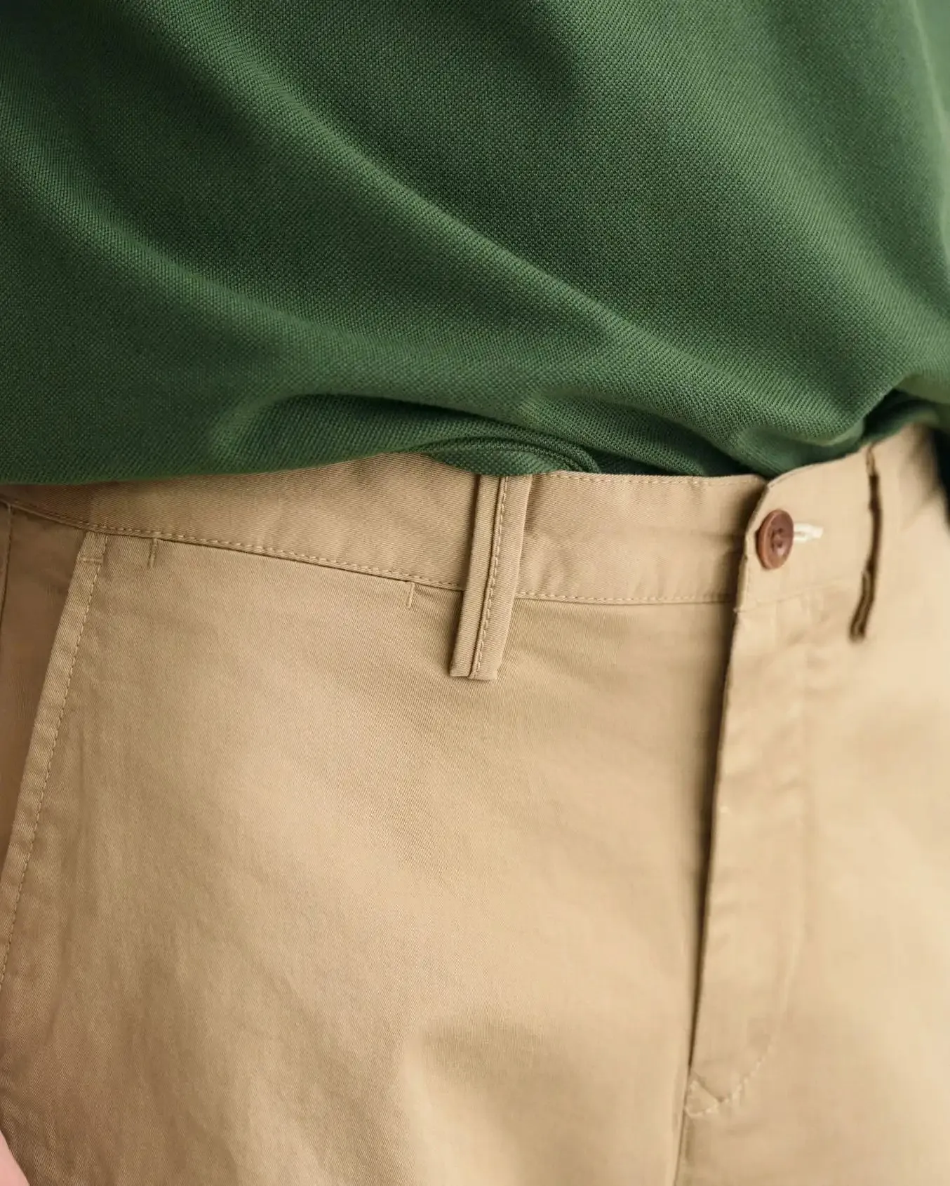 GANT Mens Slim Twill Shorts Dark Khaki