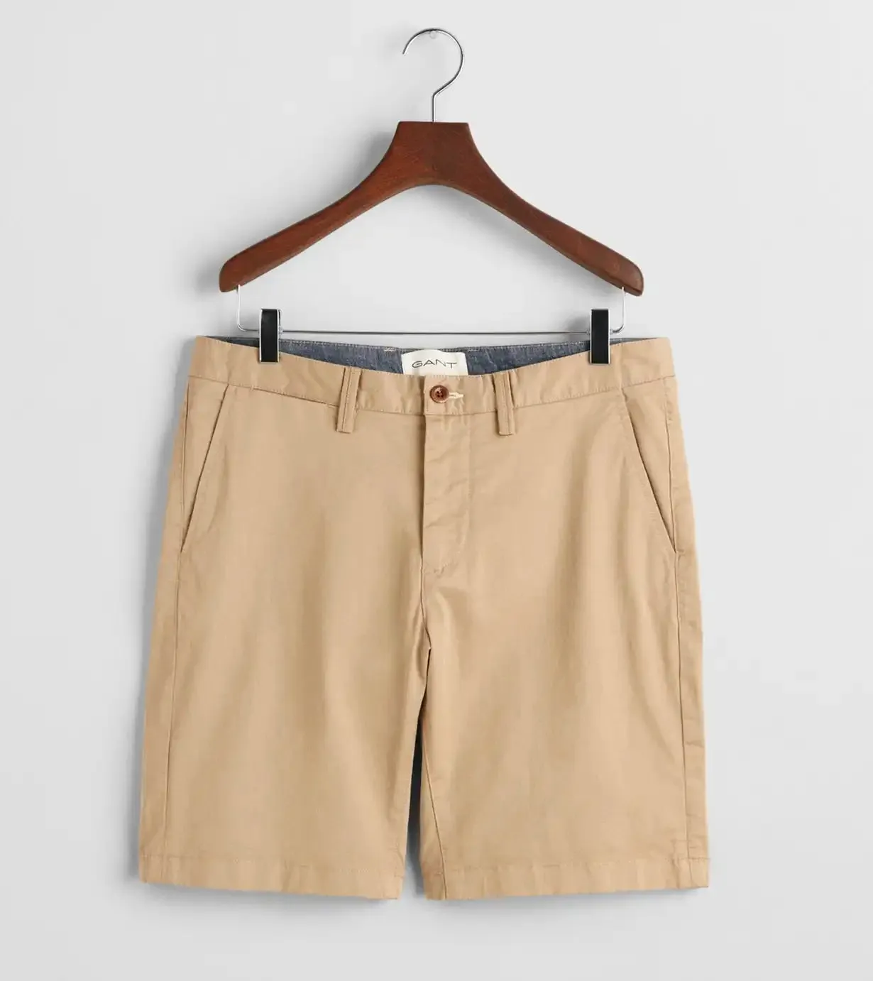 GANT Mens Slim Twill Shorts Dark Khaki