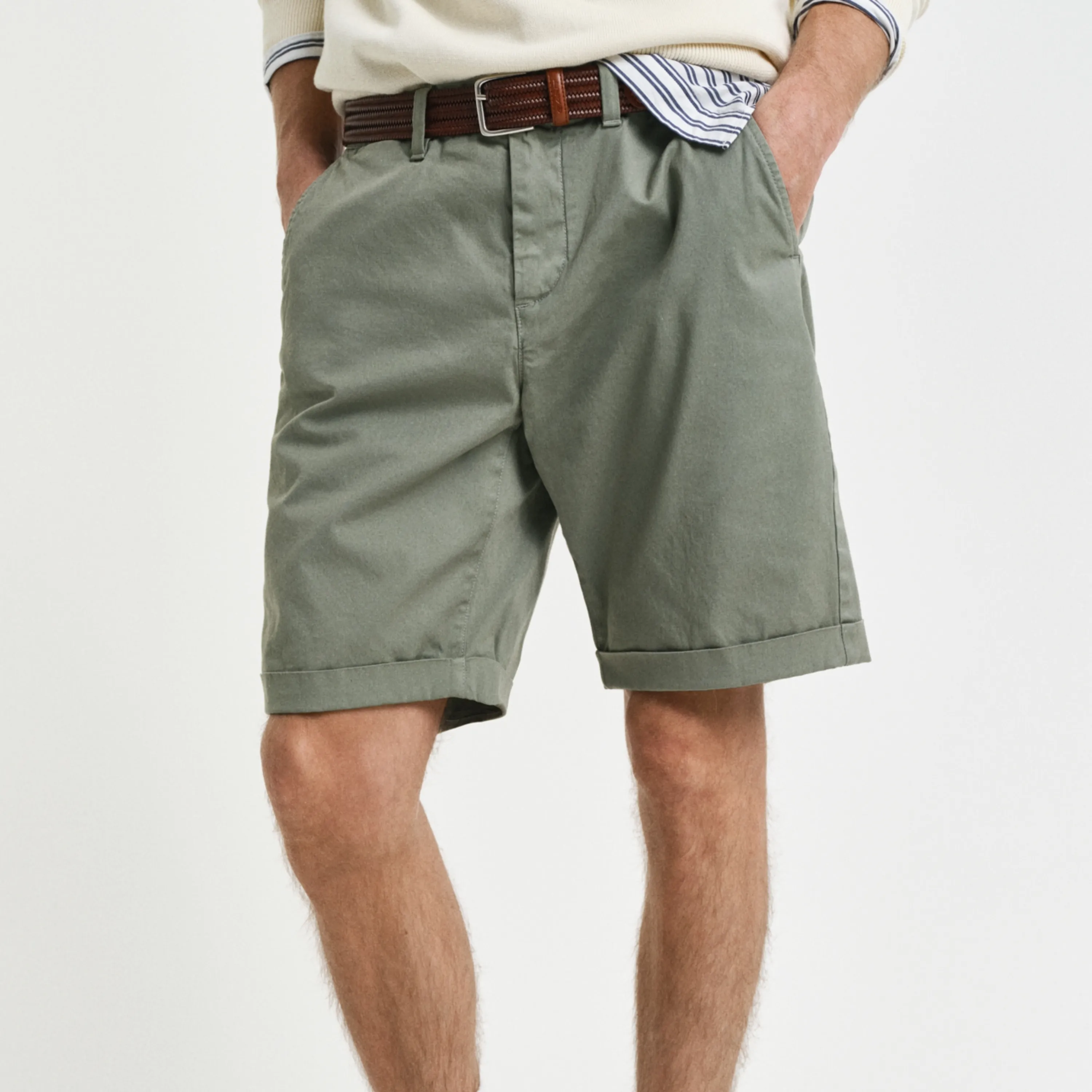 Gant Regular Fit Sunfaded Chino Shorts - Kalamata Green