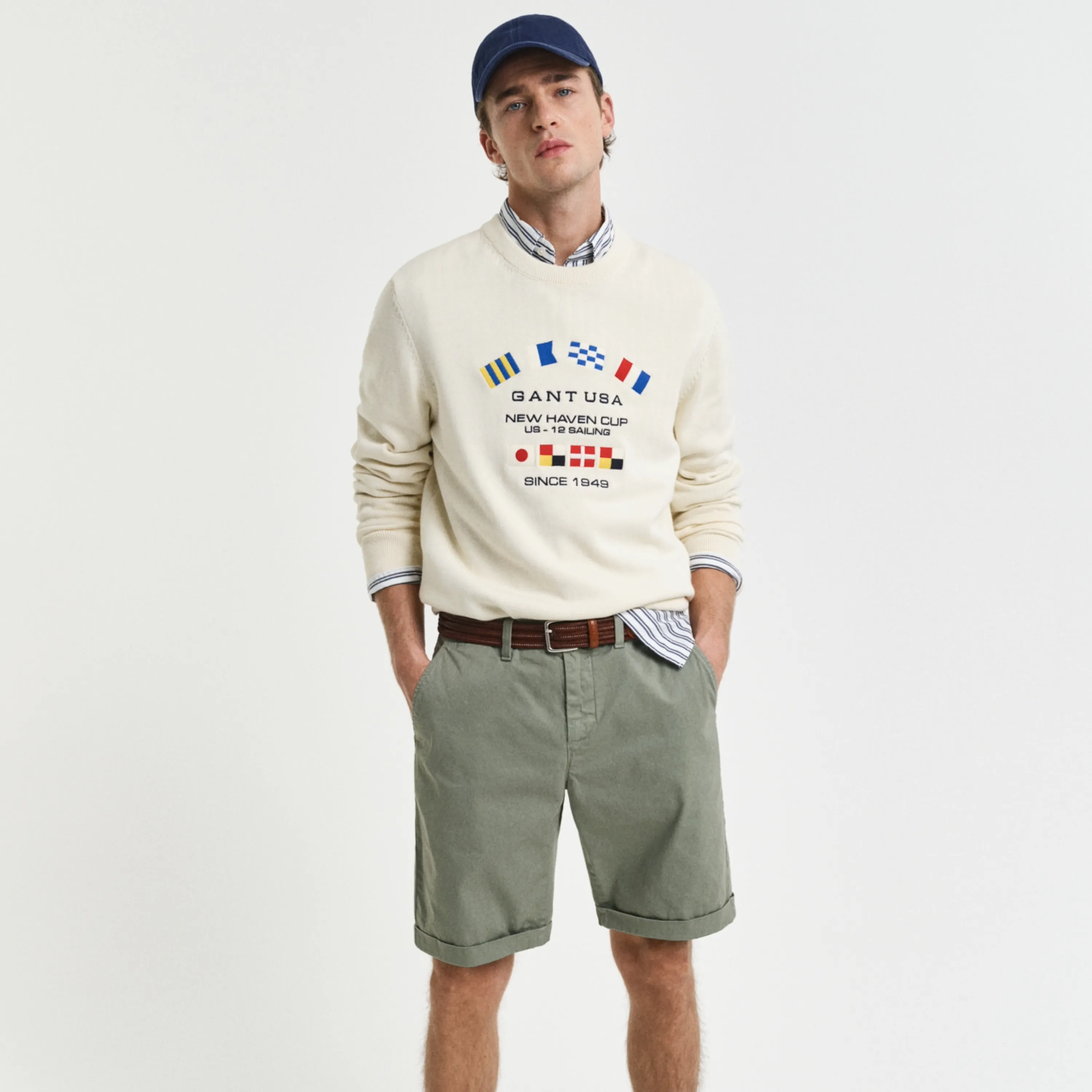 Gant Regular Fit Sunfaded Chino Shorts - Kalamata Green