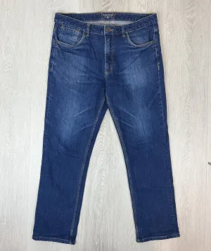 Gazman Mens Straight Stretch Denim Jeans Size 34