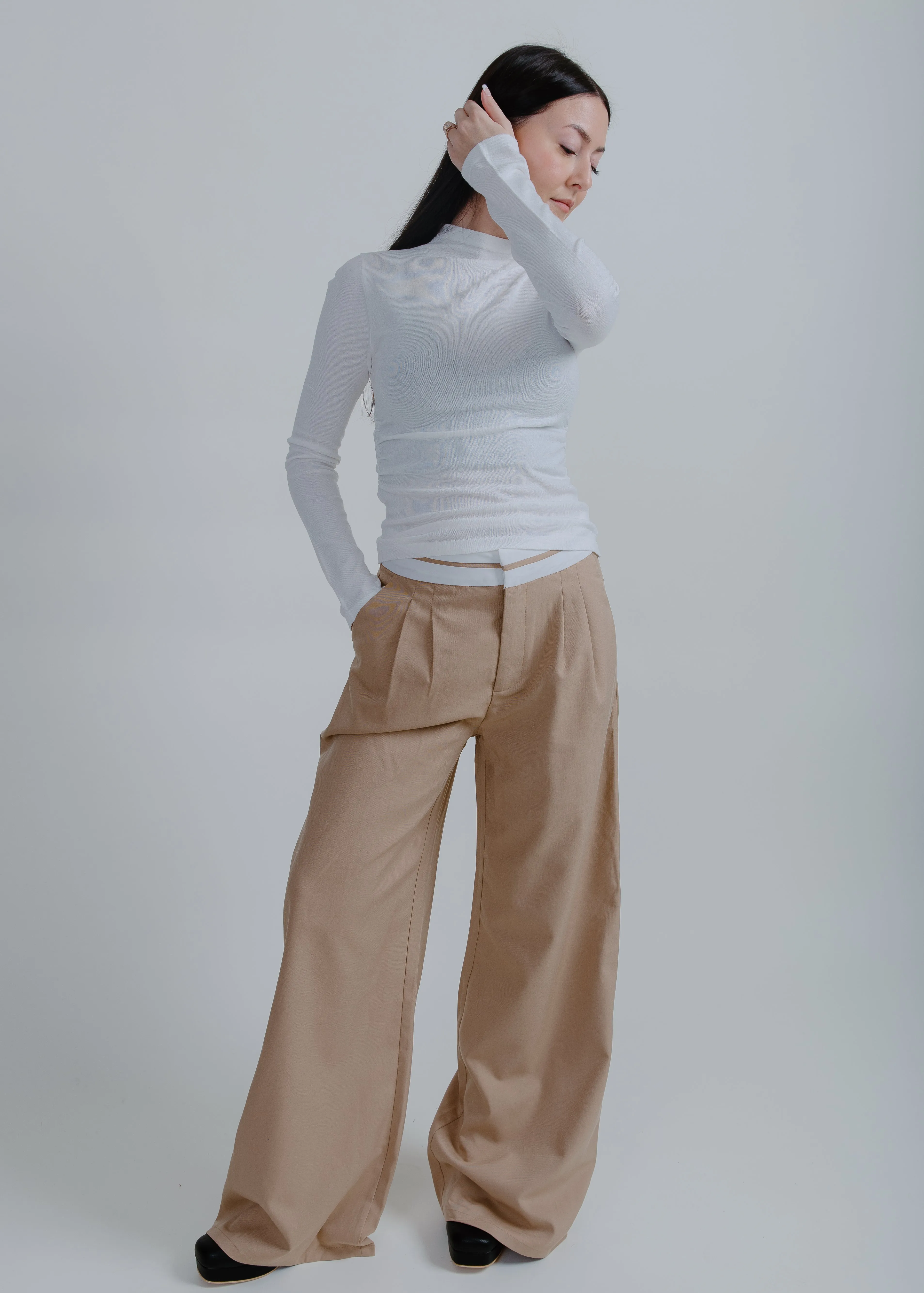 Gemma Trouser Pants - Beige