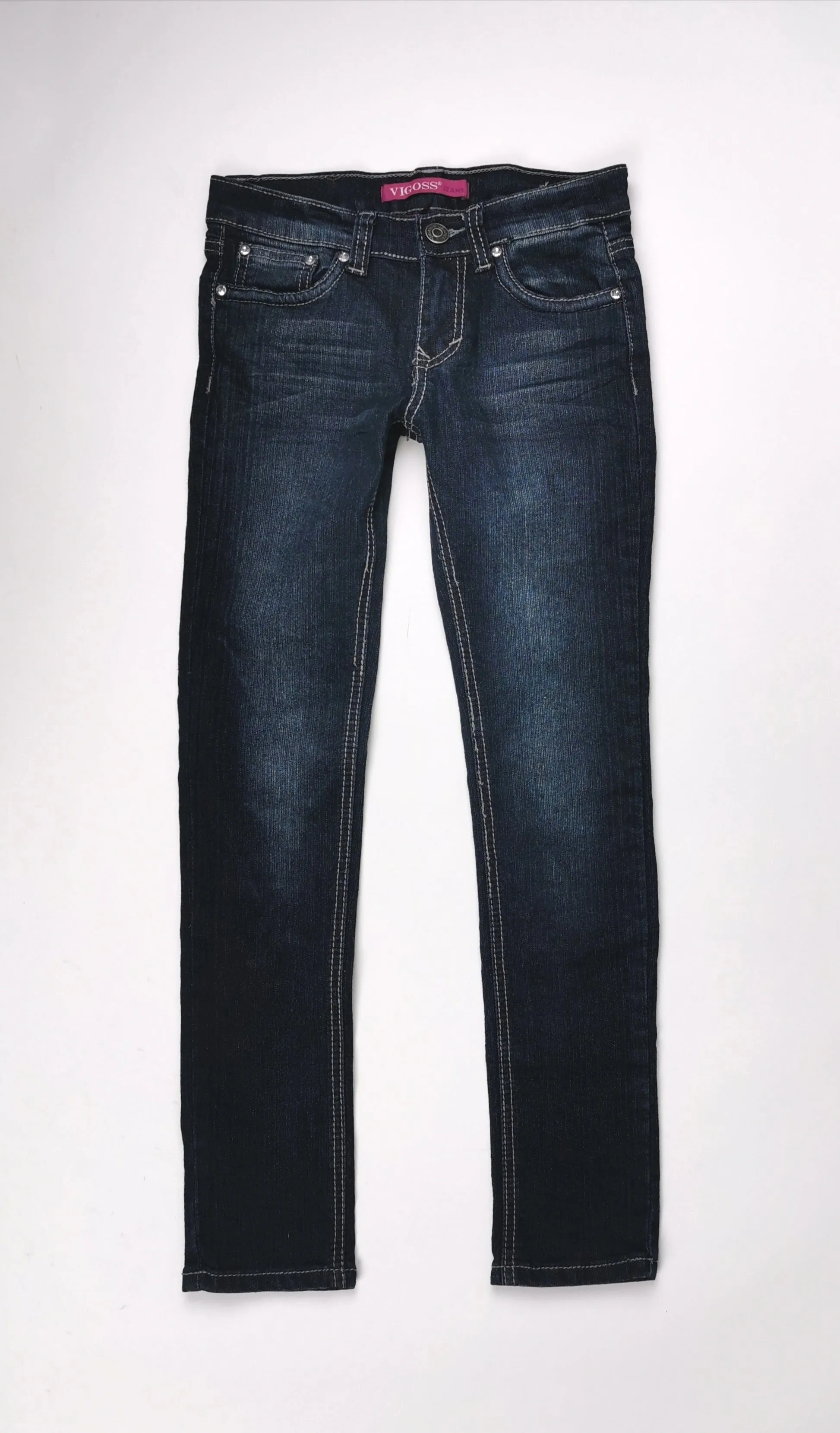 GIRL SIZE 10 YEARS - VIGOSS, Straight Leg, Dark wash Jeans NWOT B55
